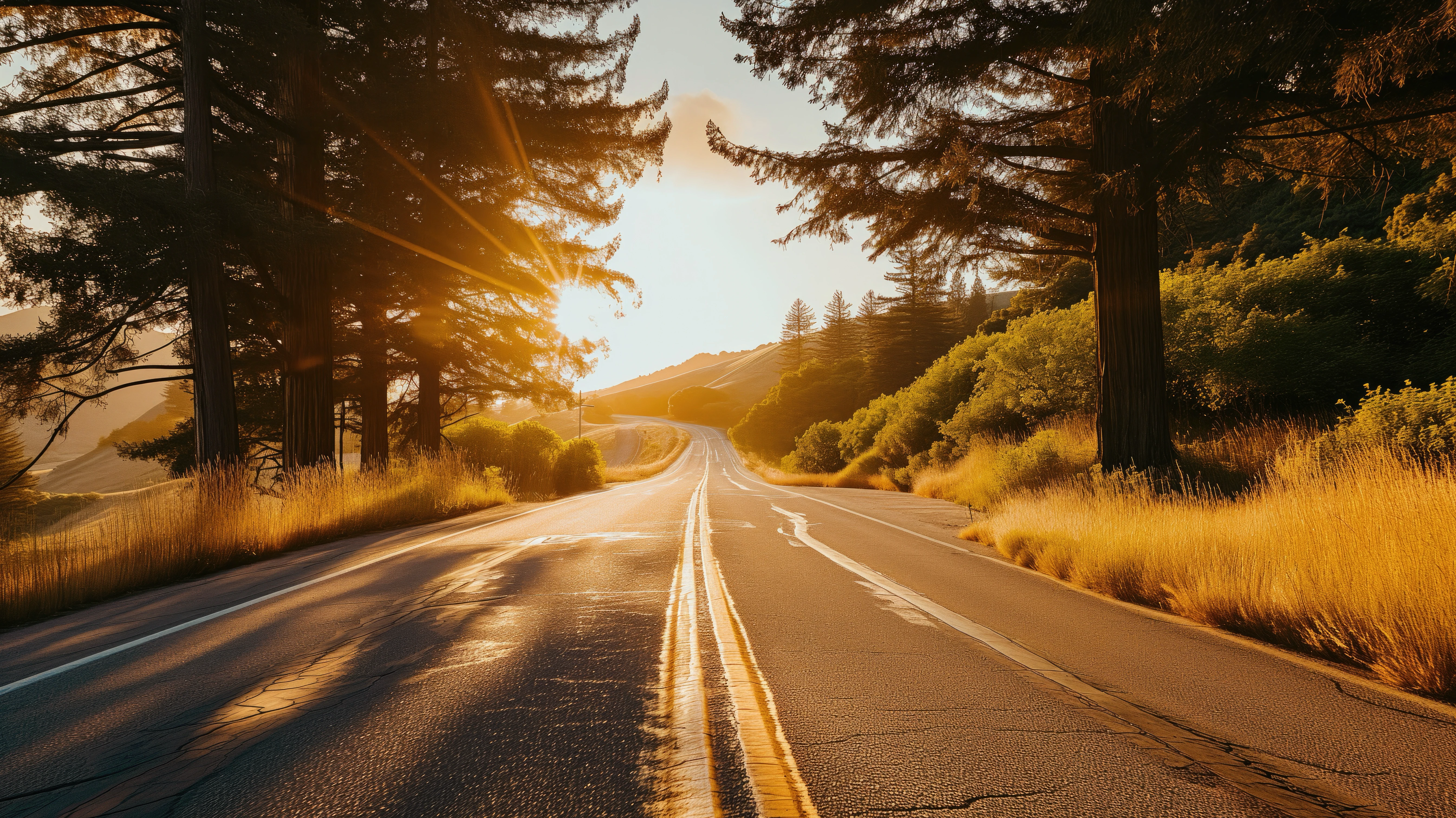 Leere Straße bei Sonnenuntergang – Metapher für den Weg von MDA zu AI-Driven Development